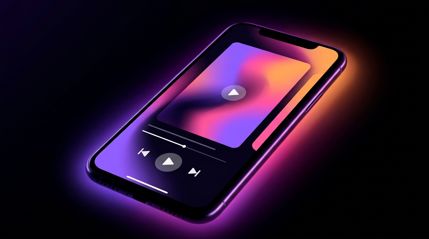 Abstract glowing social media frames intersecting on a dark background